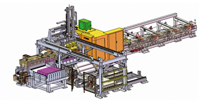 上料+锯切+料头料尾分选+桁架码垛+料框输送+叉车转运