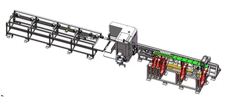 上料+锯切+料头料尾分选+伺服拉料+柔性接料